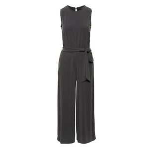 Banana Republic Black Sandwash Tie Waist Cropped Wide Leg Jumpsuit‎ Size Small